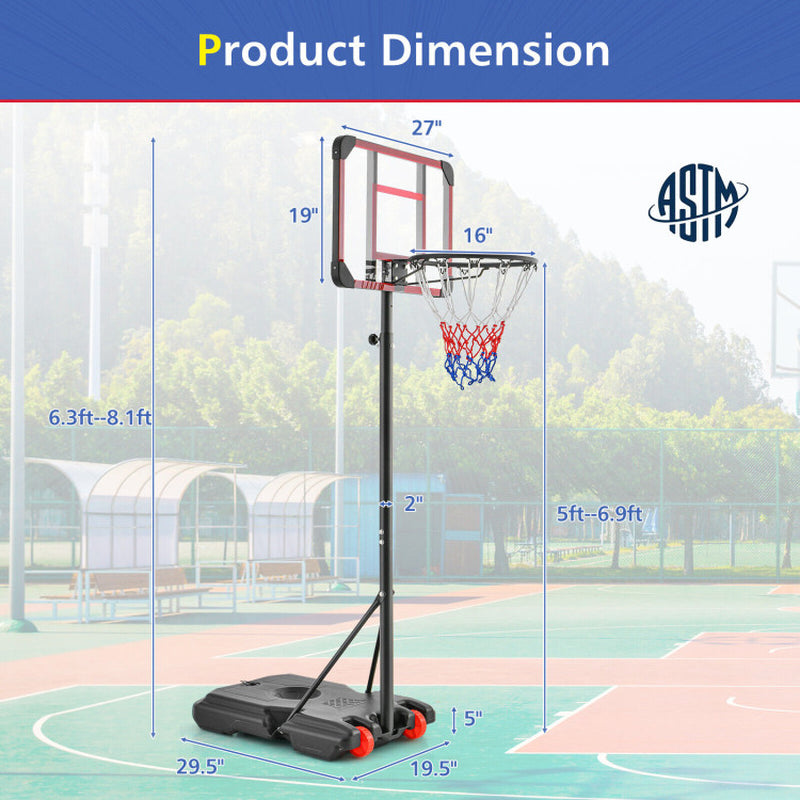 Basketball Hoop Stand 5 Feet-6.8 Feet Height Adjustable