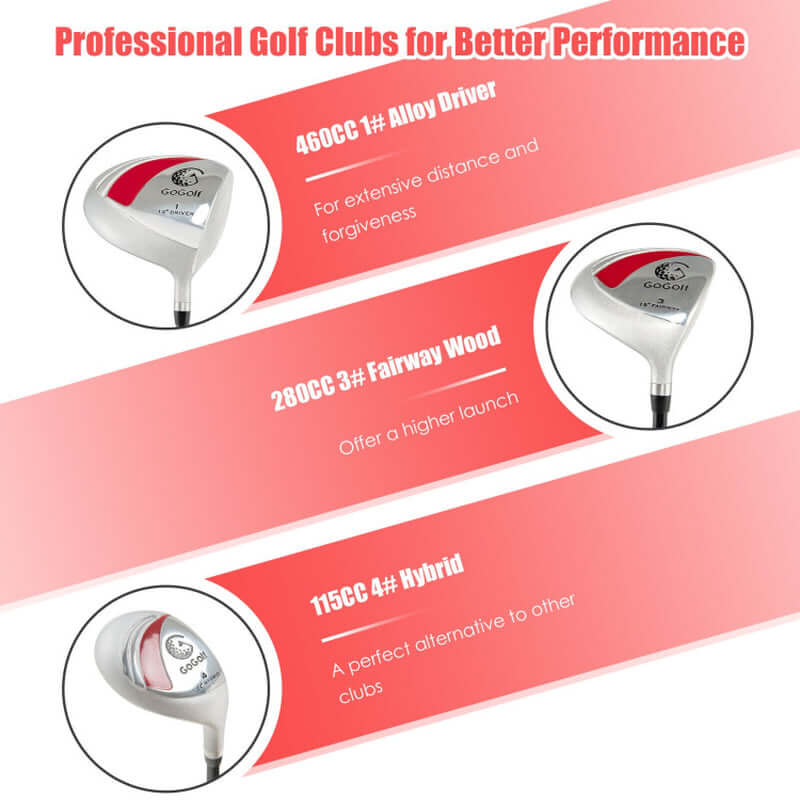 10 Pieces Womens Complete Golf Club Set with Alloy Driver