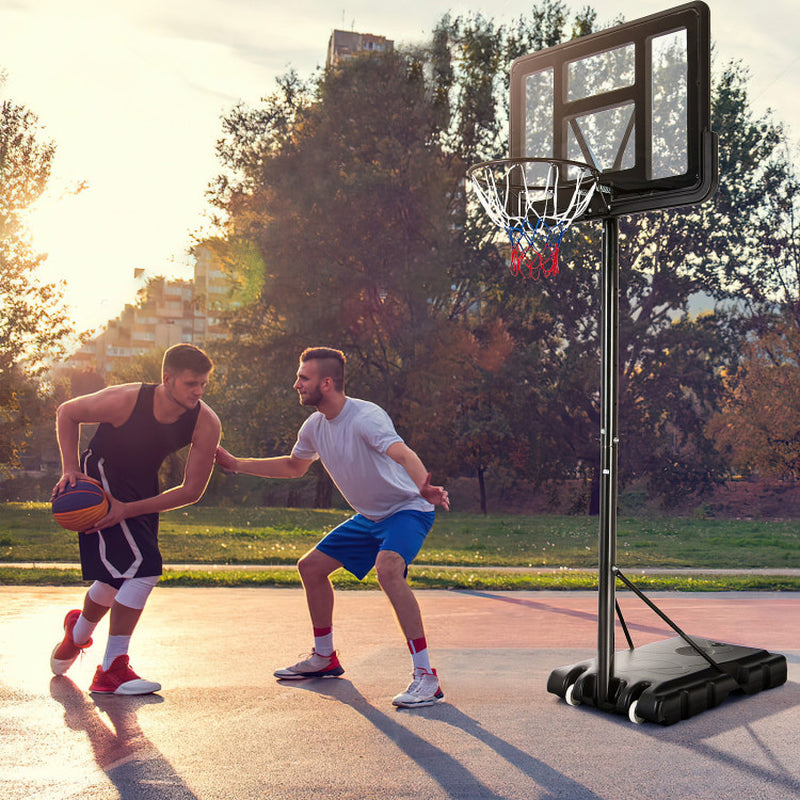 Portable Basketball Hoop with 9-Position Adjustable Height