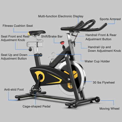 Magnetic Exercise Bike Fixed Belt Drive Indoor Bicycle