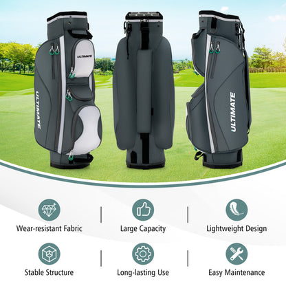 14 Dividers Golf Cart Bag with 7 Zippered Pocket