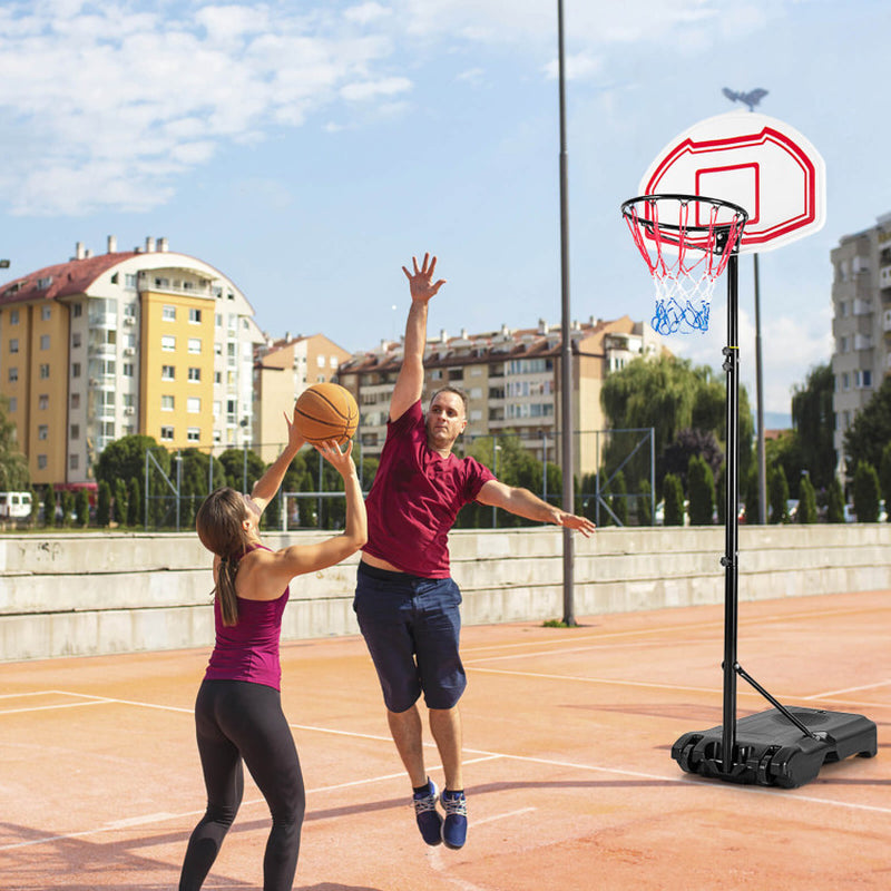 Height Adjustable Basketball Hoop with 2 Nets and Fillable Base