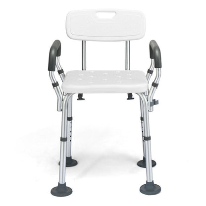 Spa Bathtub Shower Chair with Detachable Armrests and Back Support