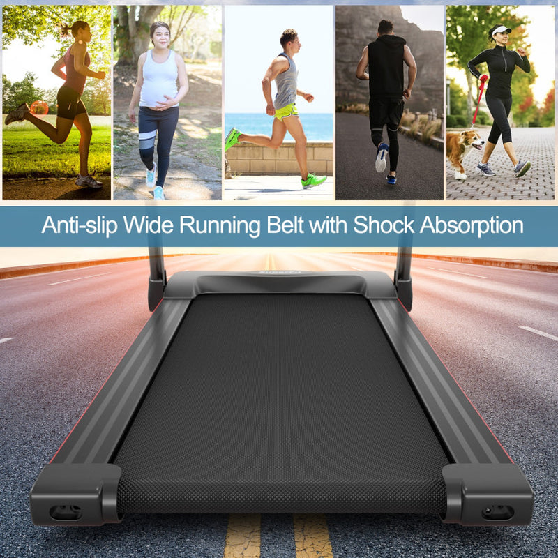 2.25HP Electric Folding Treadmill with HD LED Display and APP Control Speaker