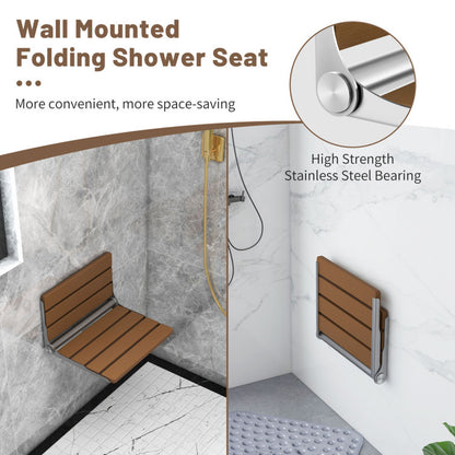 HIPS Bathroom Bench with Wall-Mounted Foldable Design and Waterproof Finish