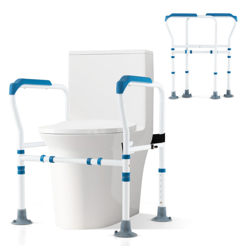 Adjustable Height Toilet Safety Rail in Blue for Elderly