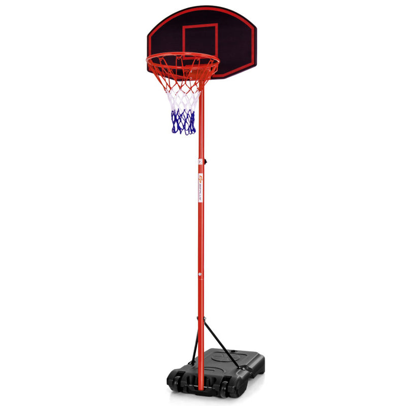 4.25-10 Feet Adjustable Basketball Hoop System with 44 Inch Backboard