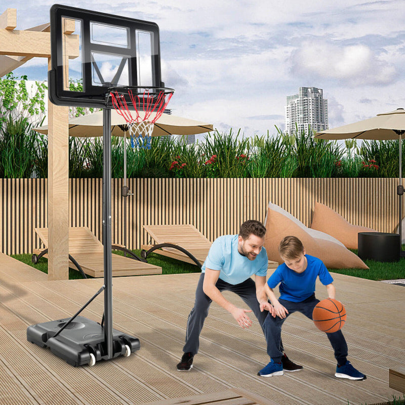 4.25-10 Feet Adjustable Basketball Hoop System with 44 Inch Backboard