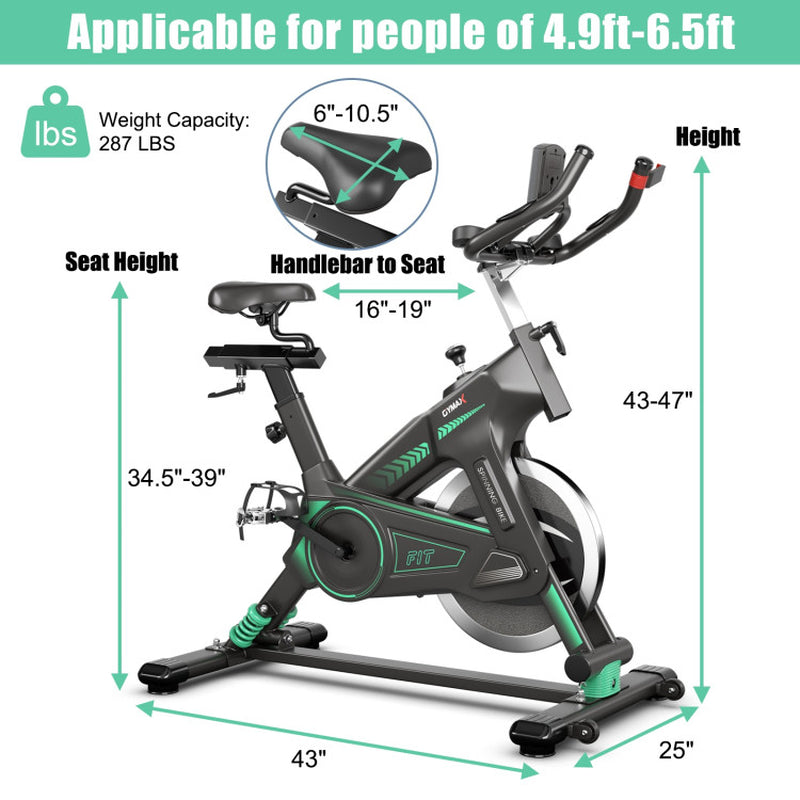 Stationary Exercise Cycling Bike with 33Lbs Flywheel for Home