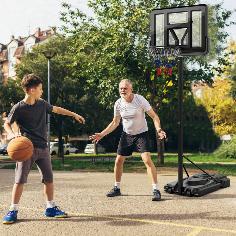 Portable Basketball Hoop with 9-Position Adjustable Height