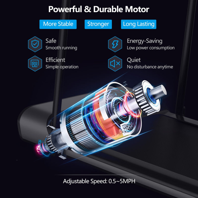 Ultra-Thin Electric Folding Motorized Treadmill with LCD Monitor Low Noise