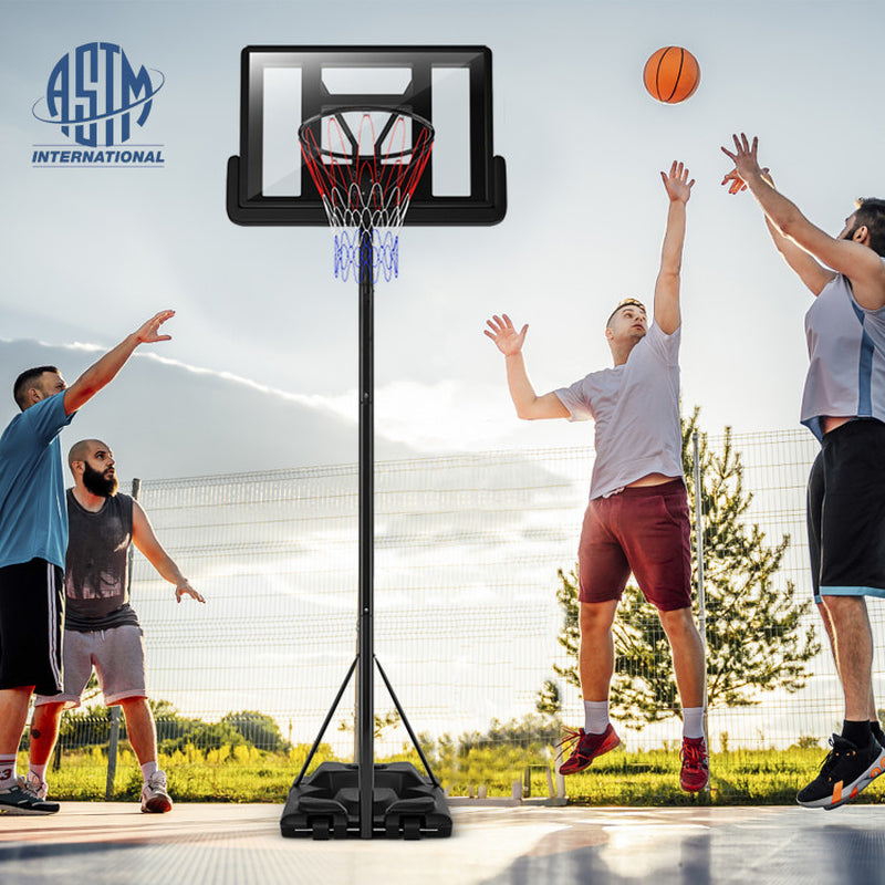 Height Adjustable Portable Shatterproof Backboard Basketball Hoop with 2 Nets