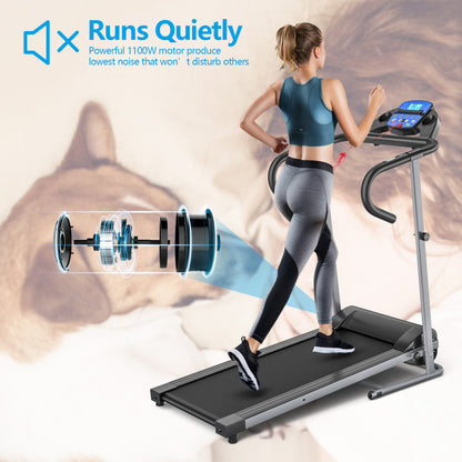 Electric Foldable Treadmill with LCD Display and Heart Rate Sensor