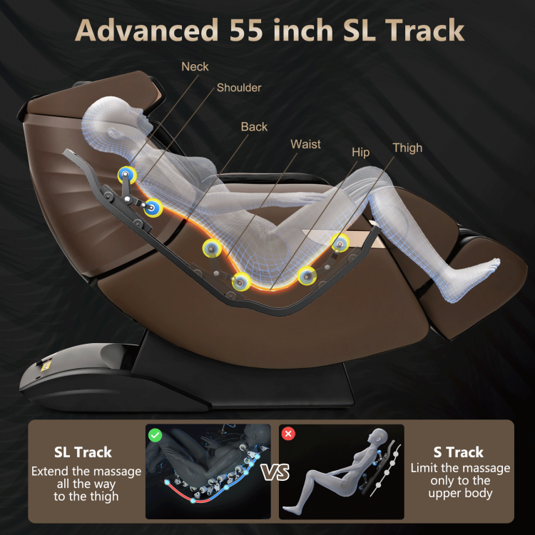 Therapy 21 - 3D Sl-Track Electric Full Body Zero Gravity Shiatsu Massage Chair with Heat Roller